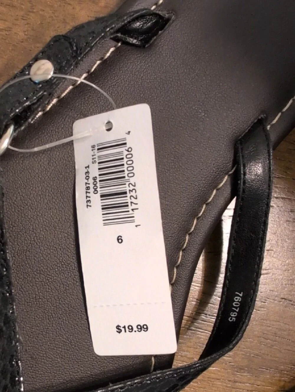 GAP Black Textured Thong Sandals with Stud Accents